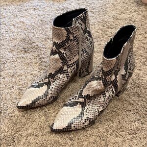 Marc Fisher Snakeskin Pattern Ankle Booties